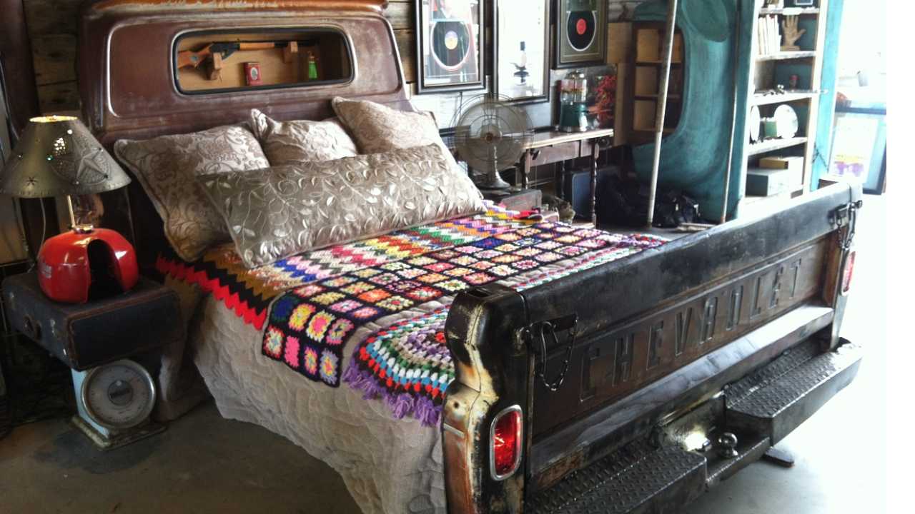 chevrolet truck into a bed