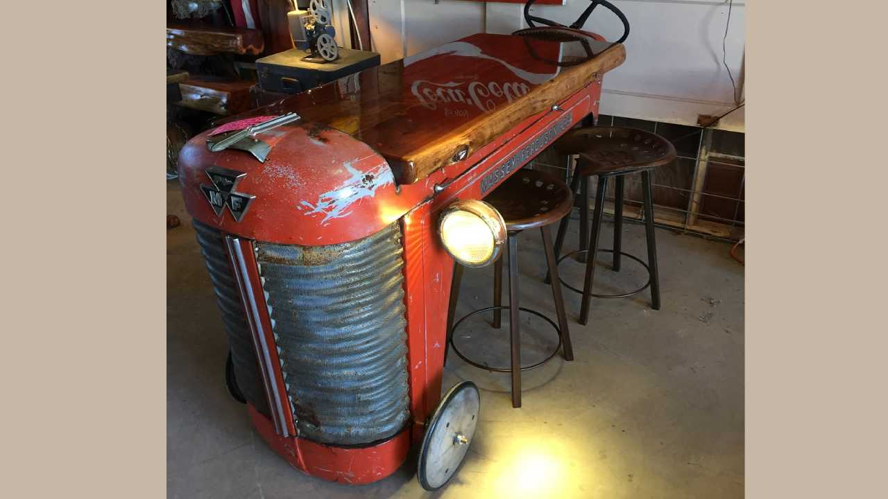 bar made from a ferguson tractor