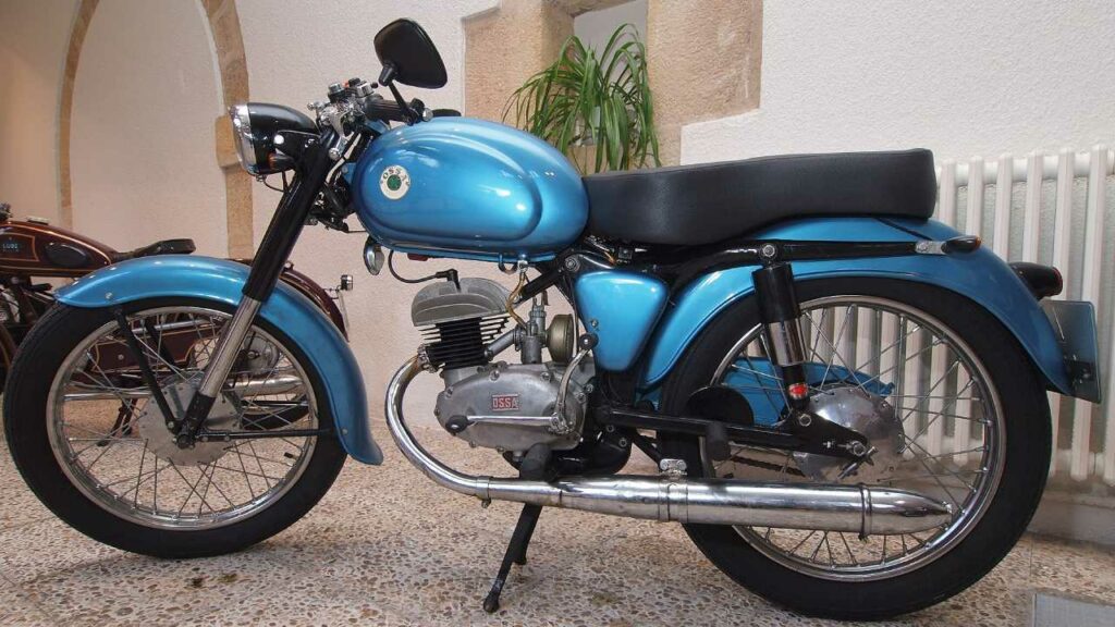 blue ossa 150 motorcycle