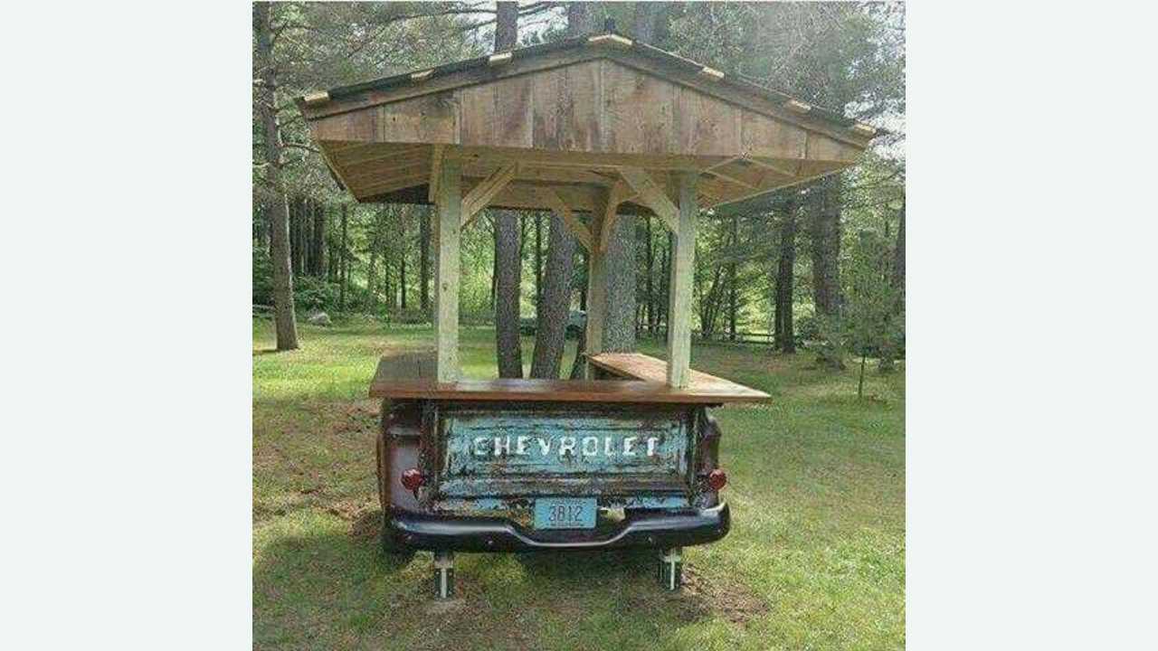 outdoor truck bar with canopy