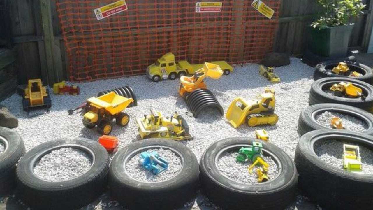 tire construction area for kids