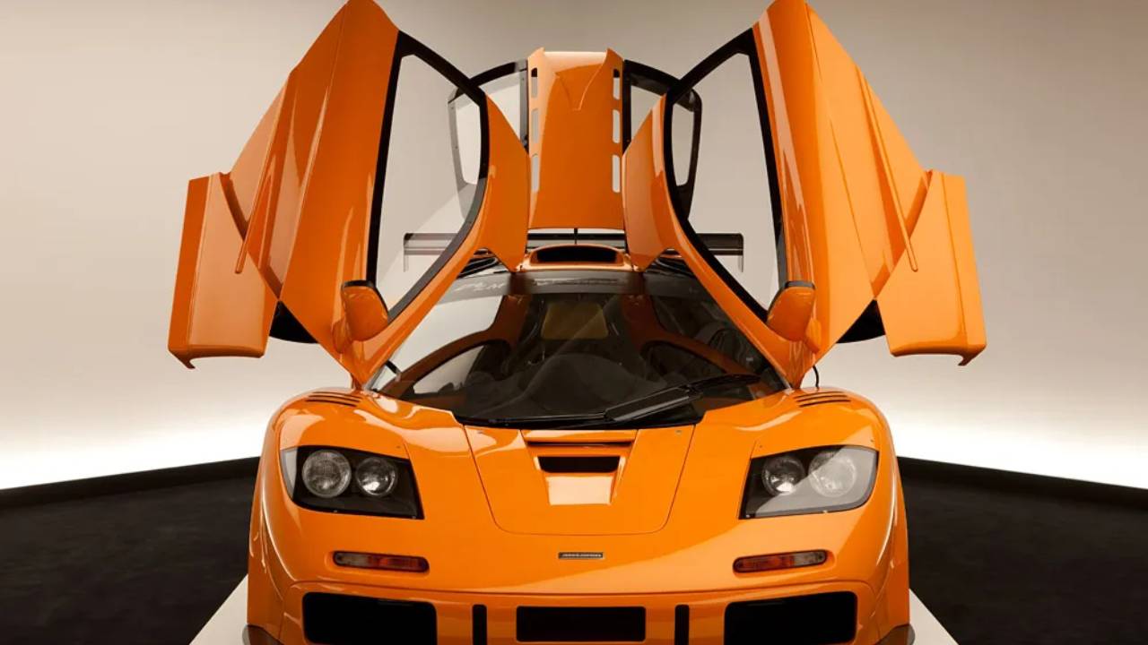 mclaren f1 lm on a stand