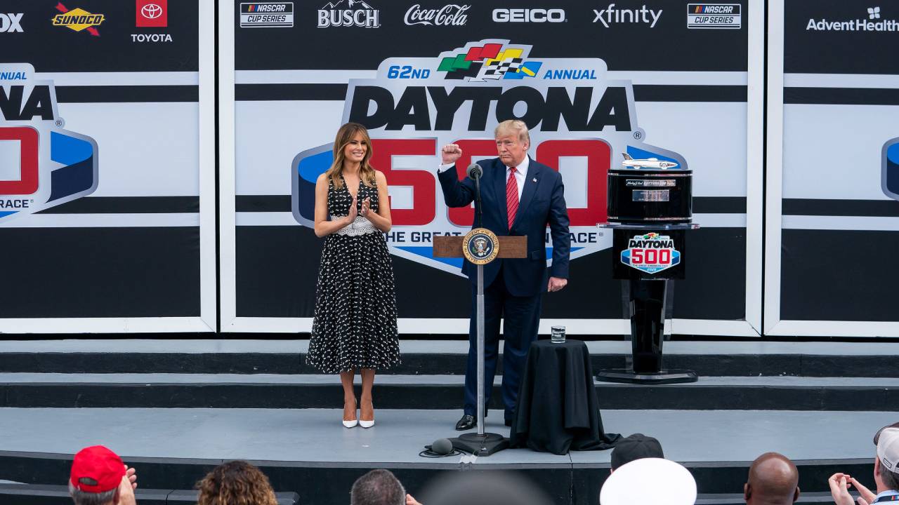 trump at Daytona 500